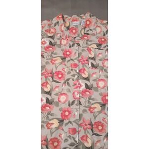 Vintage Womens Shirt XL Shortsleeve Button Up Y2k Floral Cottagecore Grandmacore